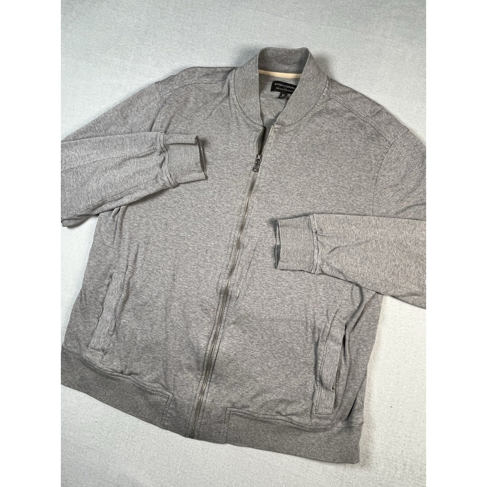 Banana Republic Lux Touch Performance XL Bomber Zip Up Jacket 100% Cotton‎